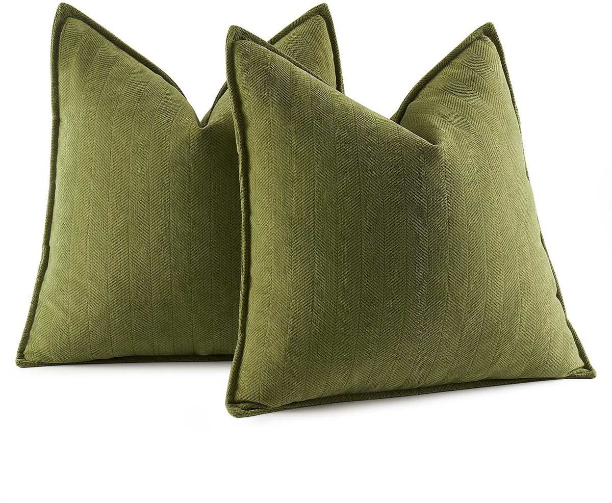 Omgoods - Set van 2 Kussenhoezen 60x60 cm - Elegante Chenille voor Woonkamer