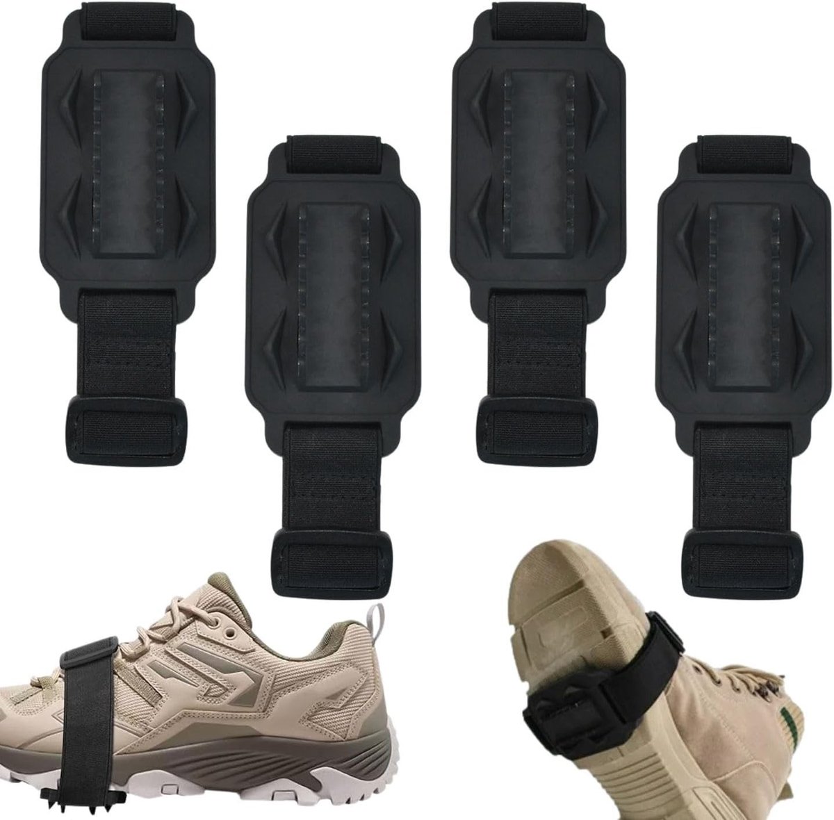 4 Stuks Antislip Schoenspikes voor Schoenen, Ideaal voor Sneeuw en IJs, Verstelbare Cord voor Wandelen en Buitensporten