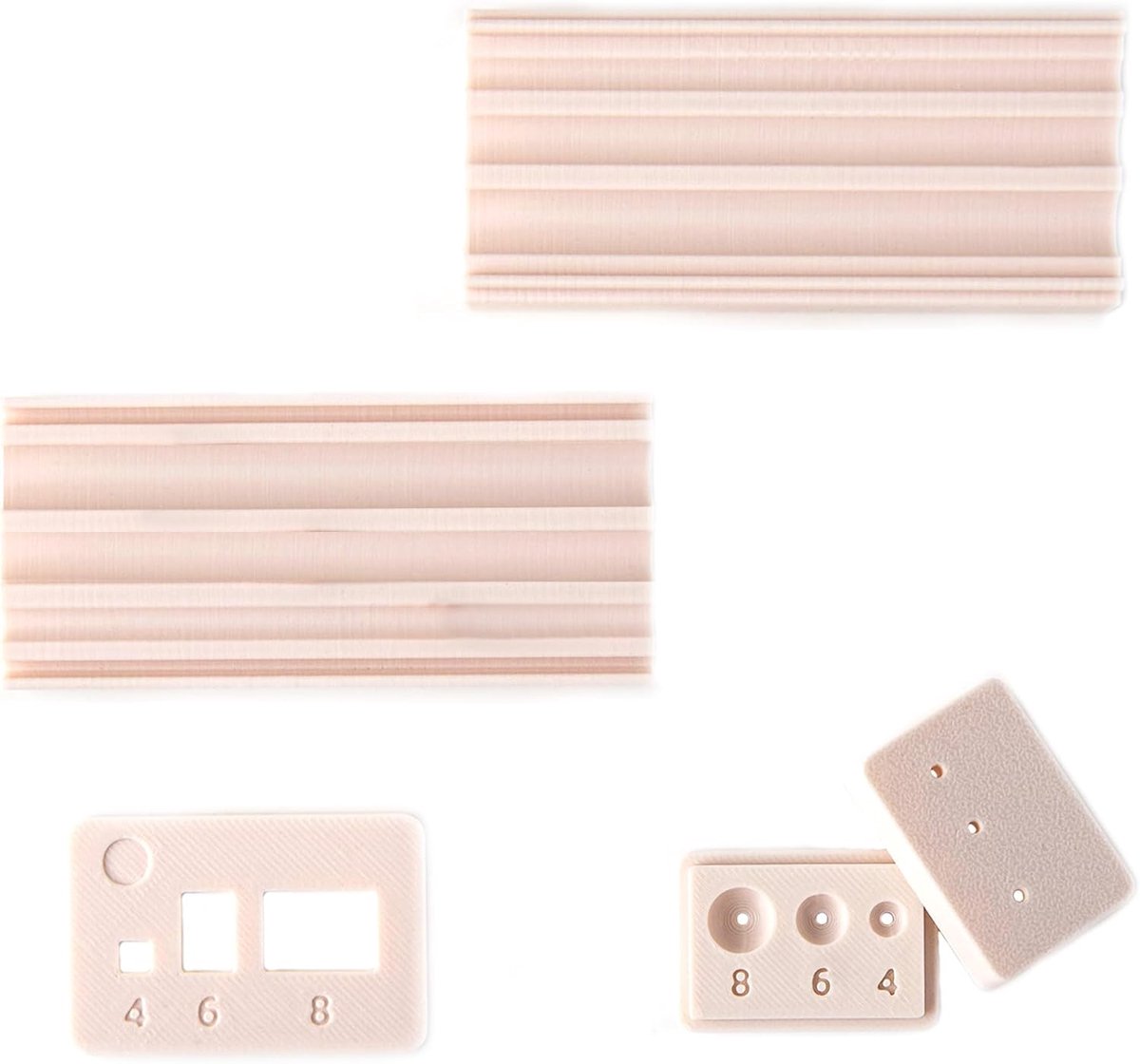 2 stuks gereedschap voor het boren van gaten in kleikralen van polymeerkleikralen van kunststof polymeerkleikralen voor ronde eivormige kralen, 4 mm, 6 mm, 8 mm (roze)