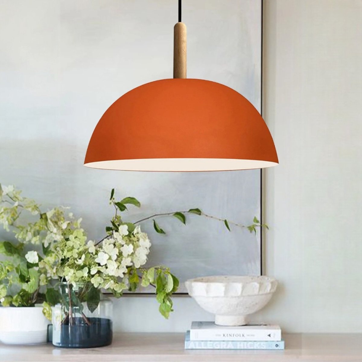 Bamyum Lipeo hanglamp, industriële Modern stijl, Ø26 cm, oranje metalen lamp