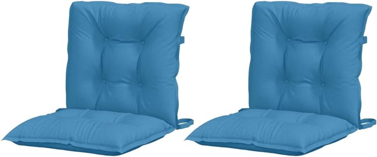 Stoelkussen - Zitkussen Tuinstoel - Buiten Zitten - Zachte Vulling - 100 x 50 x 7 cm - Blauw Gevlekt
