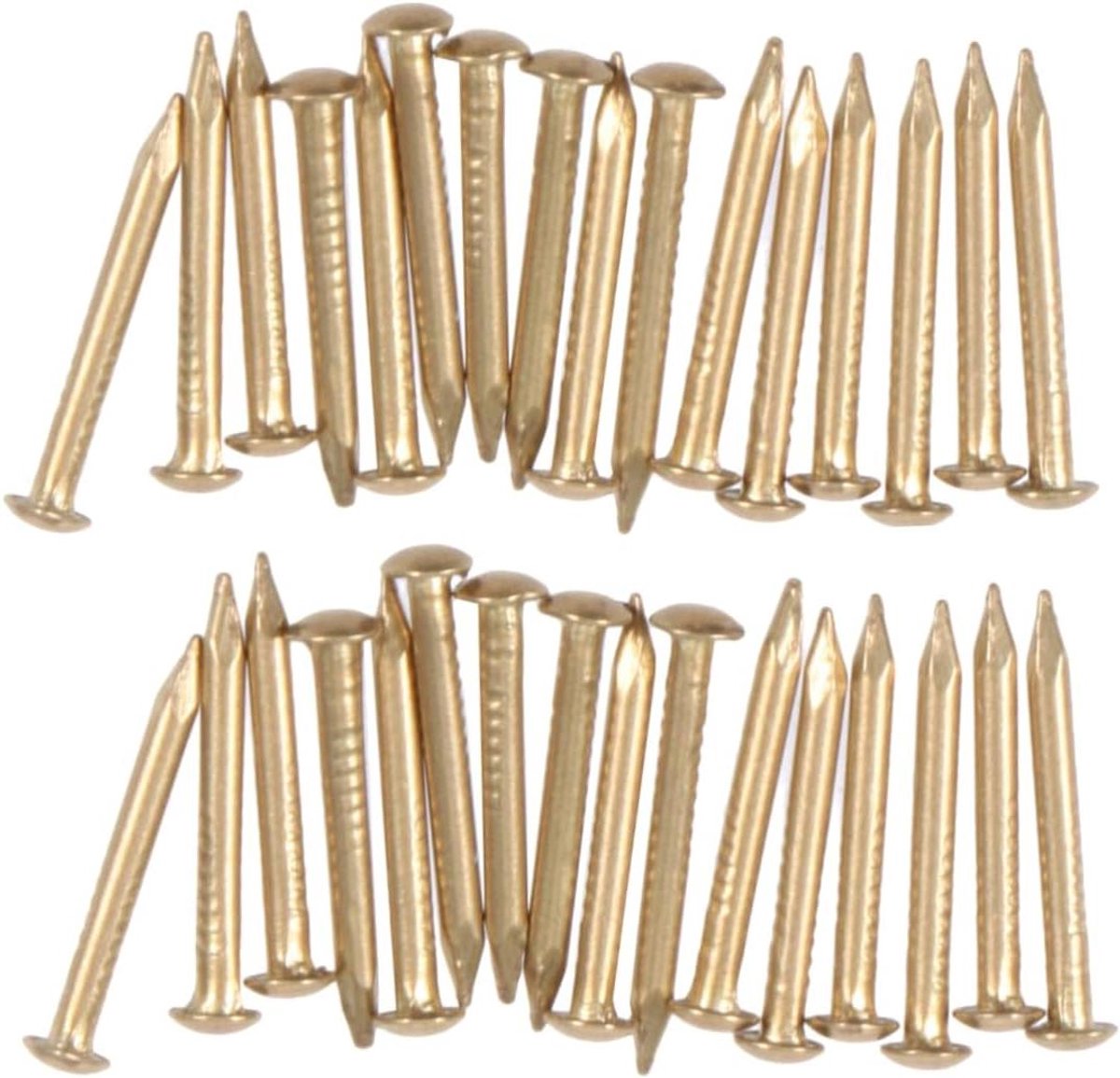 Messing Spijkers - Decoratieve Nagels - Meubel Restauratie - Ronde Kop - 20 mm - Messing