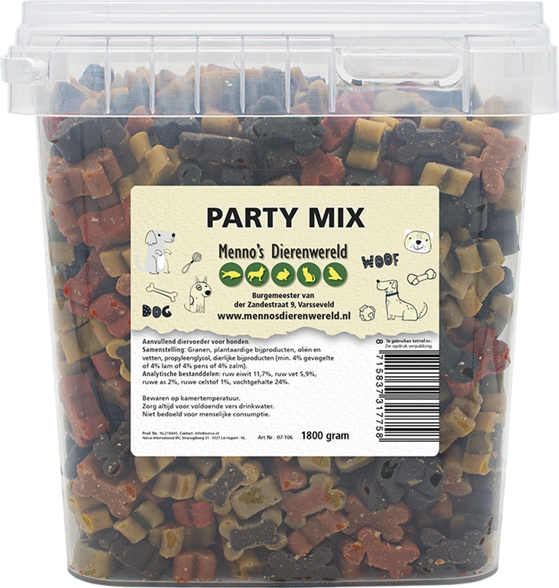 Partymix 1,8 kilo / emmer