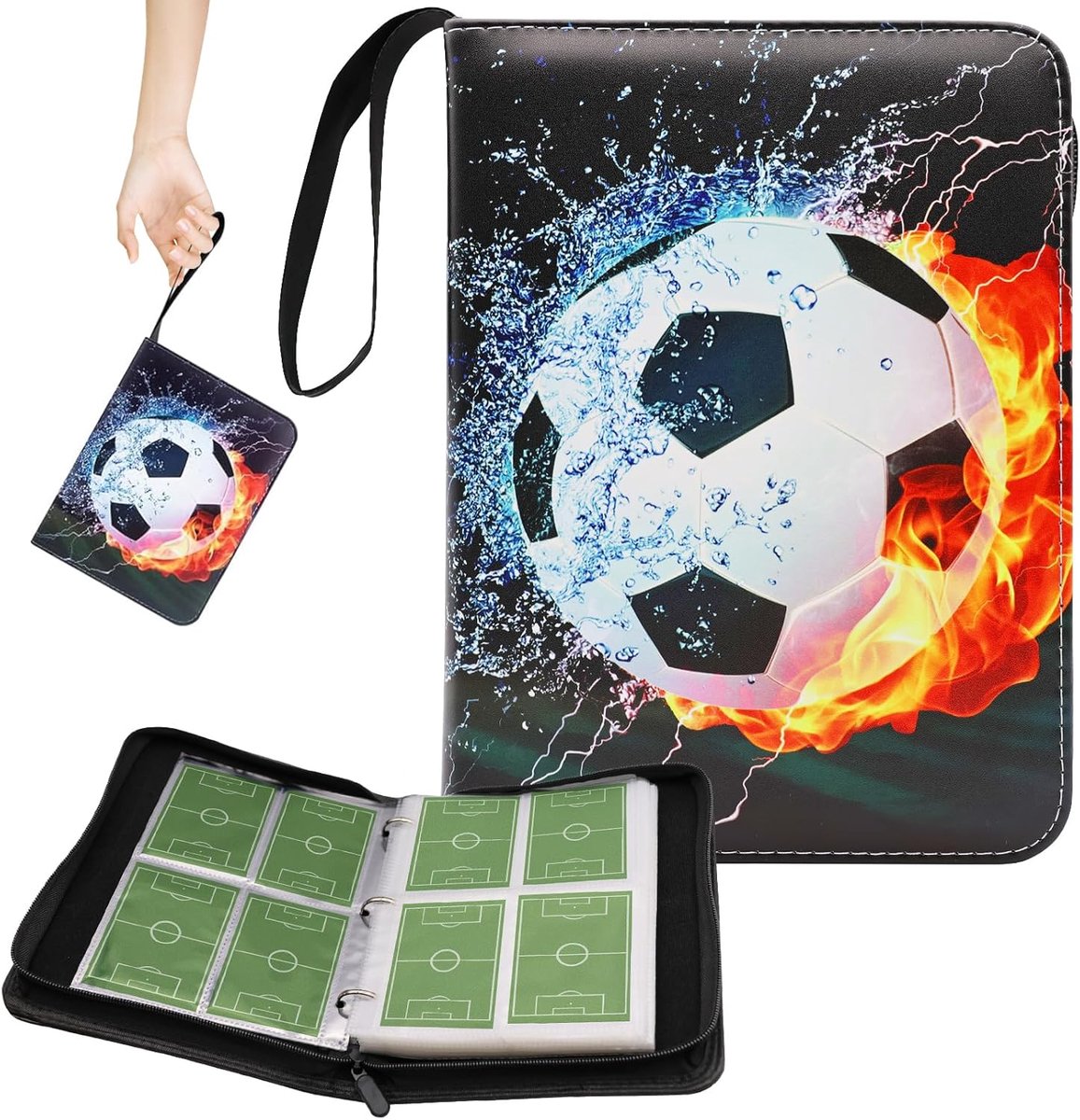 Voetbalkaart verzamelalbum 400 kaarten - 50 pagina's - 4 vakken per pagina - ideaal voor voetbalverzamelaars - ShopVlot