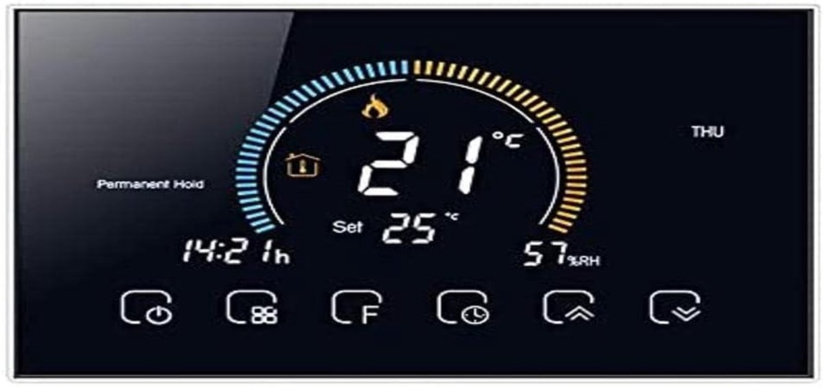 Smart Wi-Fi thermostaat - zwart - voor verwarmingsketels - eenvoudig te installeren - ShopVlot