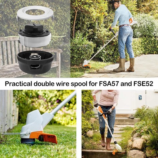 vervangkop, 2 stuks trimmer accessoires grastrimmerkop vervanging automatisch snijden C3-2 trimmerkop vervanging voor Stihl FSA 57, FSE 52, FSA57, FSE52 trimmerspoel vervangstukken — afbeelding 4