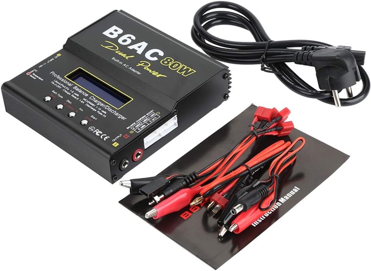 LCD digitale batterij balance charger 80W - voor Li-ion, LiPo, NiCd, NiMH - multifunctioneel - ShopVlot