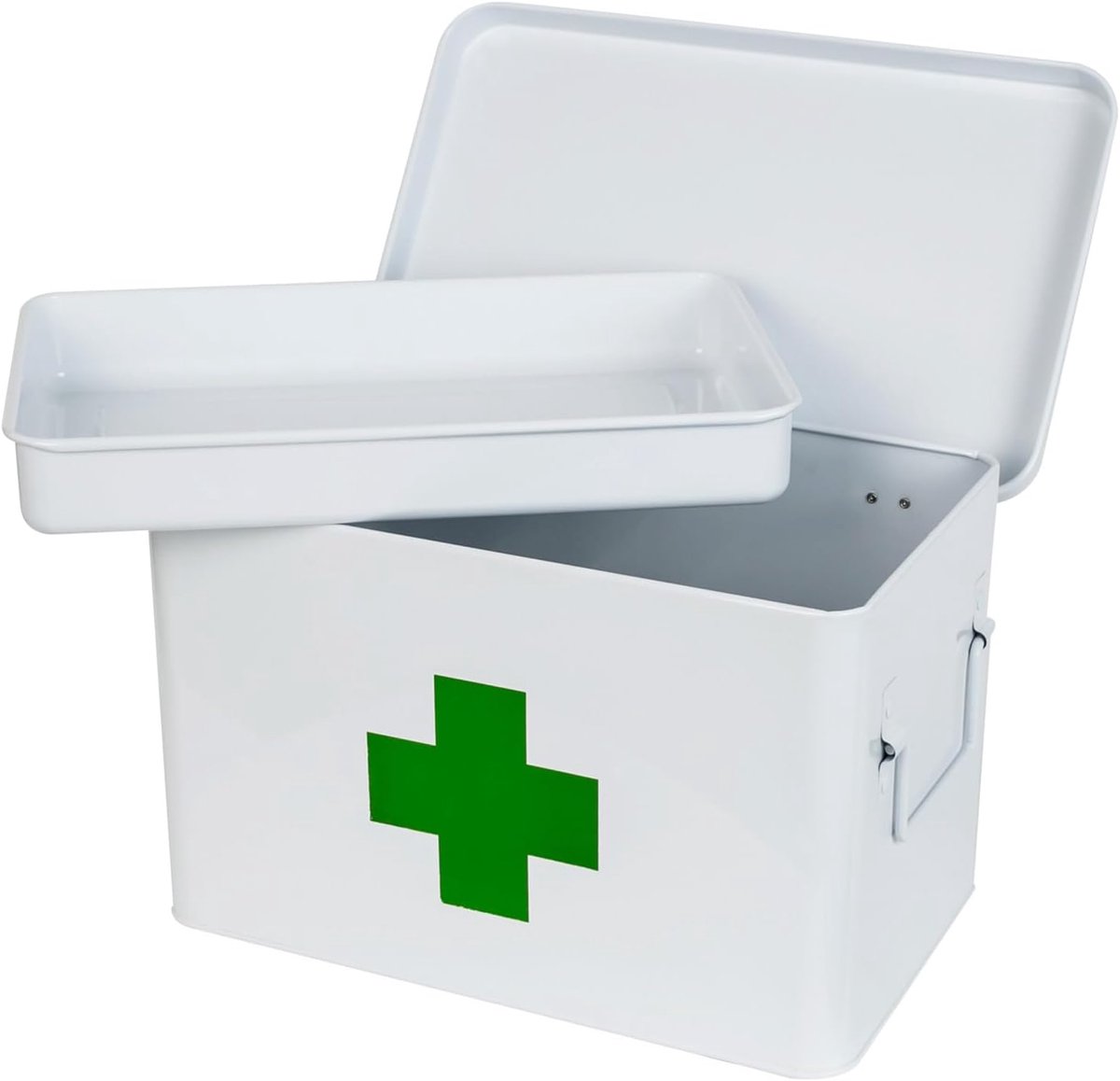 Metalen Home Apotheekkist voor medicijnopslag | 32,5 x 20 x 20,5 cm | Wit