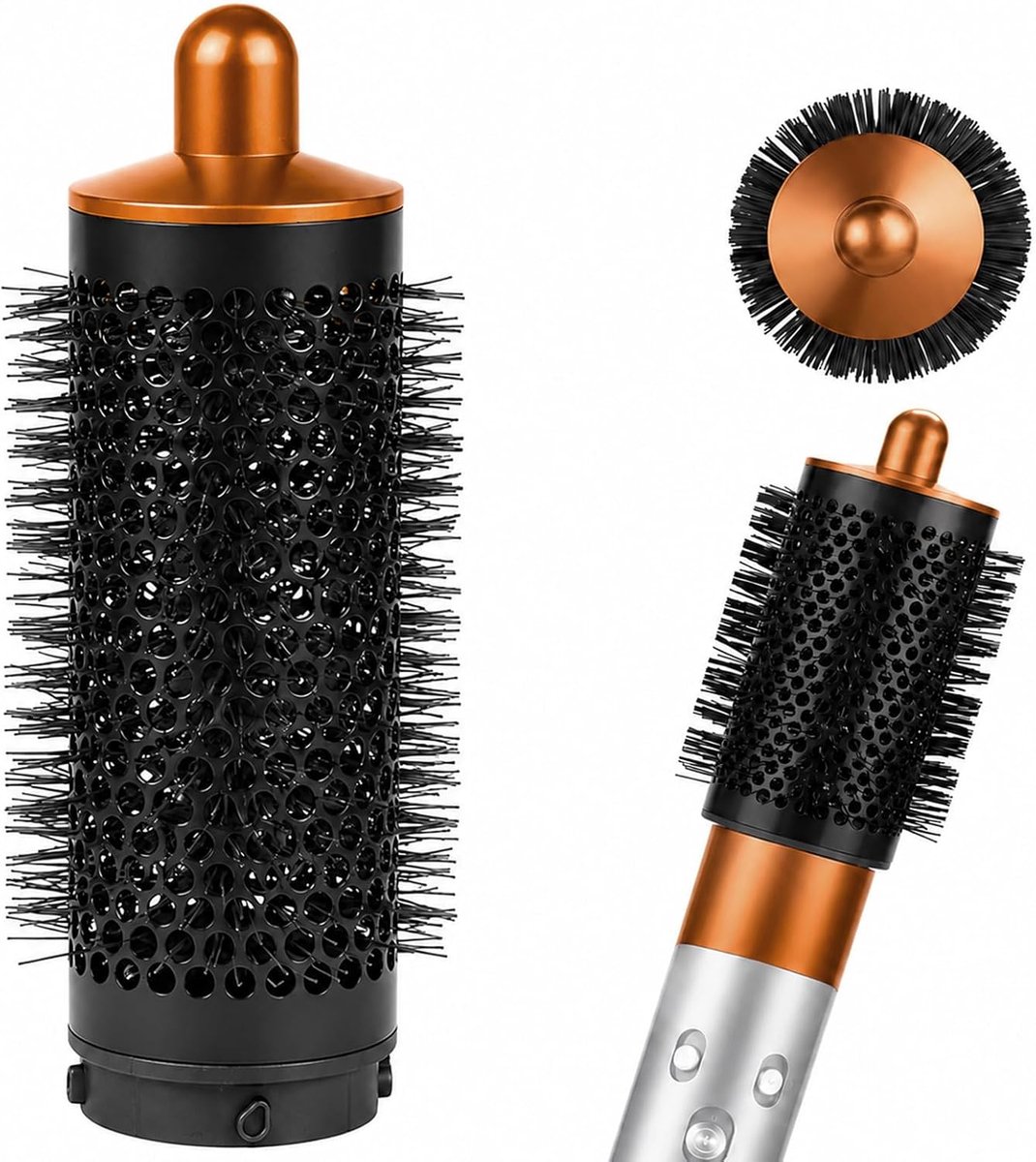 ronde volumeborstel voor Airwrap HS01/HS05/HS08, voor slap plat haar, met lange fijne borstelharen voor meer volume, goud