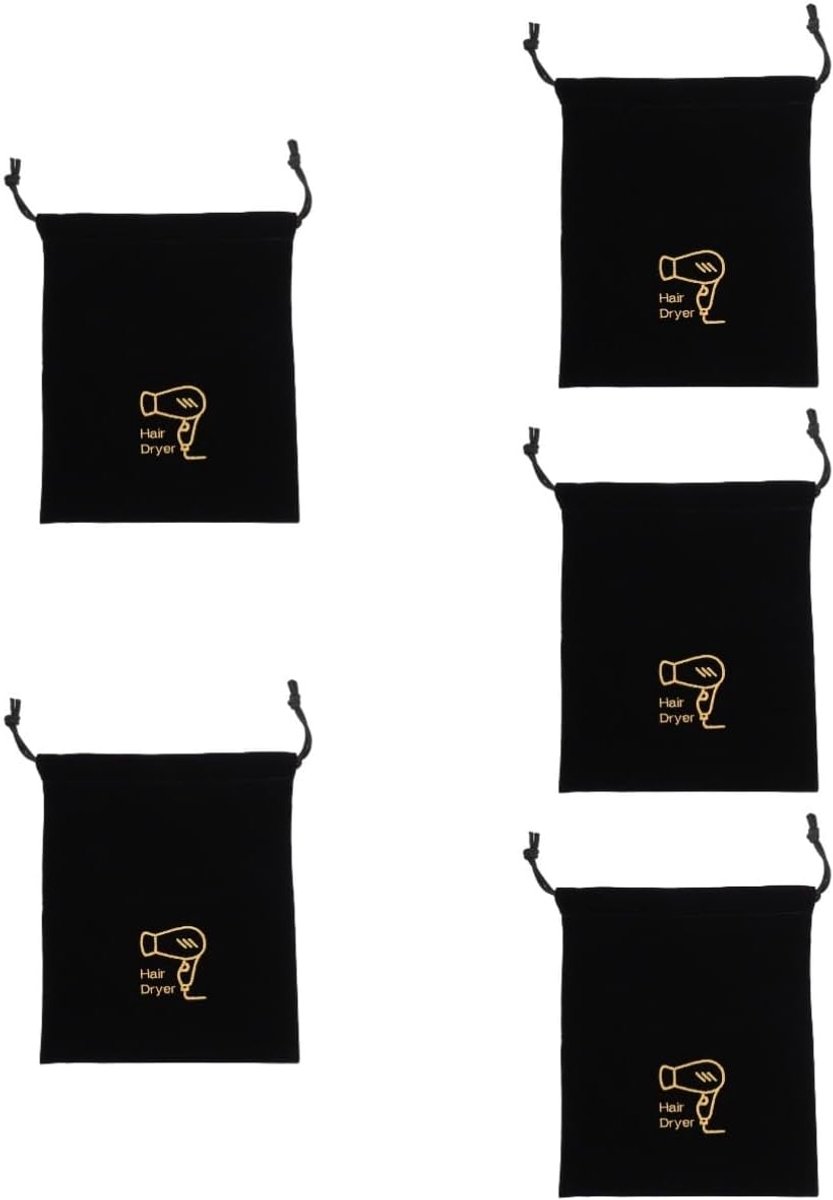 Haardroger opbergtas 30x26 cm - Zwart - Robuust en wasbaar - Bescherming tijdens reizen - ShopVlot