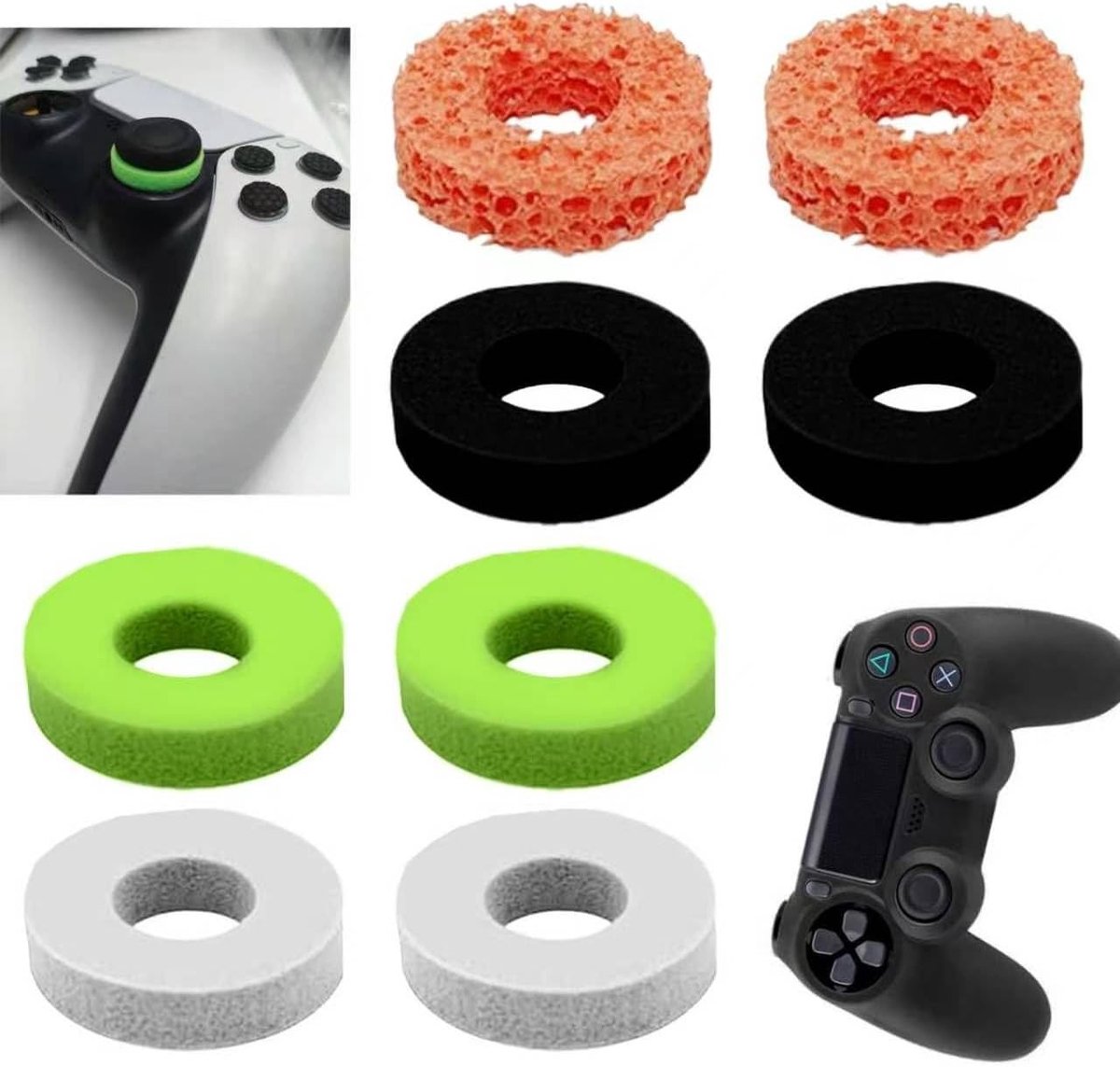 8 Stuks Richtassistentringen voor Controllers - Precisieringen, Schokabsorberend, Verbeterde Controle en Nauwkeurigheid voor PS5, PS4, Xbox One en Switch