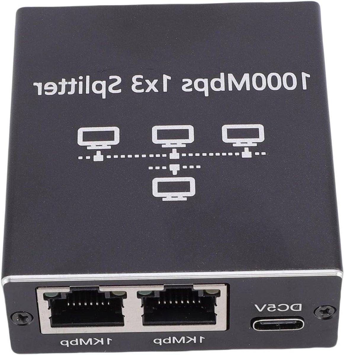 Gigabit Ethernet Splitter - Netwerk Switch - Internet Delen - Aluminium Legering - 1000 Mbps - Zilver