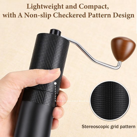 Handmatige Koffiemolen met 20g Capaciteit, Precisie RVS Molen, Ideaal voor Moka, French Press en Filterkoffie — afbeelding 4