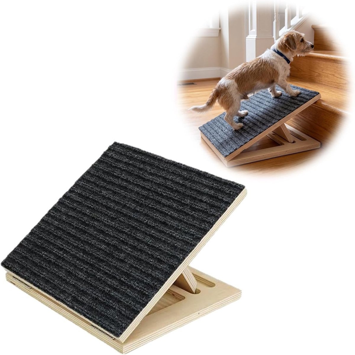Inklapbare hondentrijplaat van hout voor veilige en comfortabele hondentraining en -wandeling