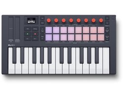 Novation FLkey Mini 25 MK2 - Contrôleur de clavier MIDI compact pour FL Studio - 25 mini-touches - 16 pads - 8 boutons - Écran OLED