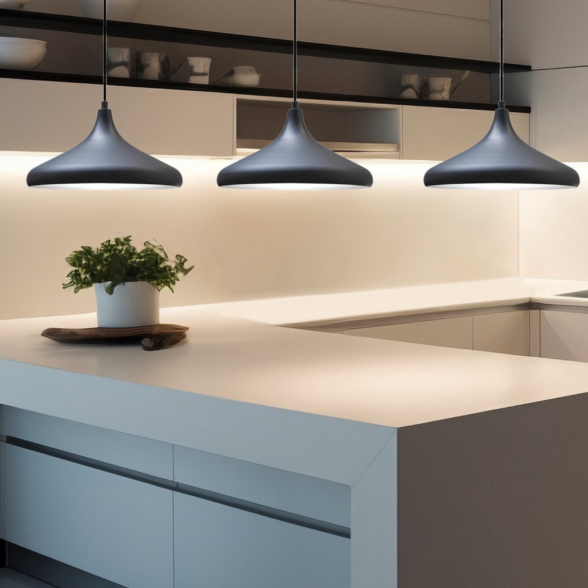 Bamyum Champion hanglamp, industriële Modern stijl, Ø35 cm, zwart metalen lamp