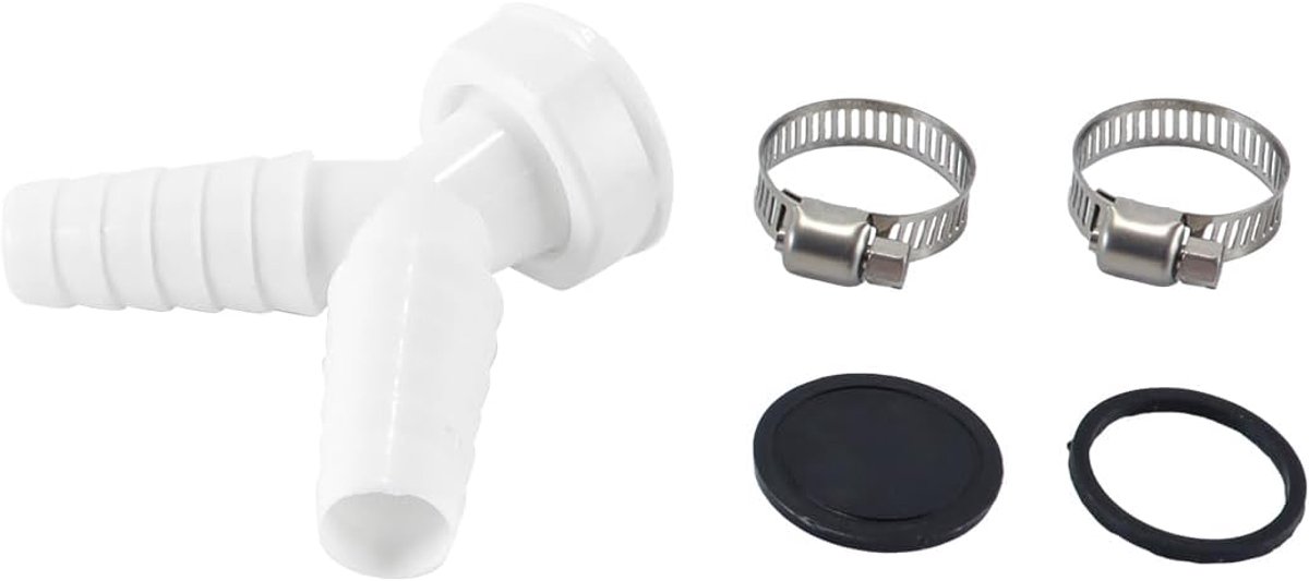afvoeraansluiting 1 inch Y-adapter DN 25 Uitlaat voor wasmachine vaatwasser slang met 2 slangklemmen