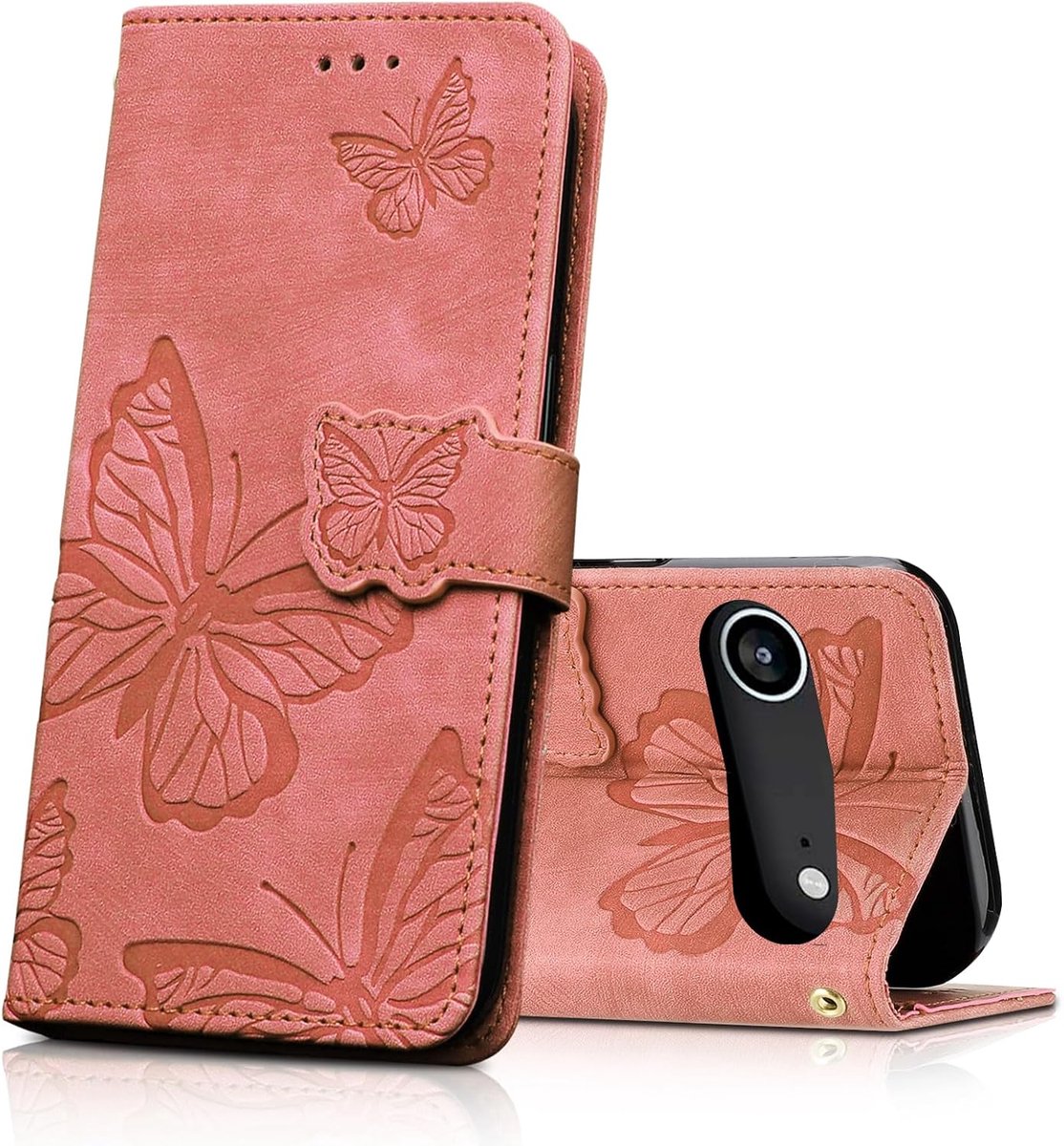 Telefoonhoesje voor iPhone 17 Air, PU-leren klaphoes met kaartsleuven