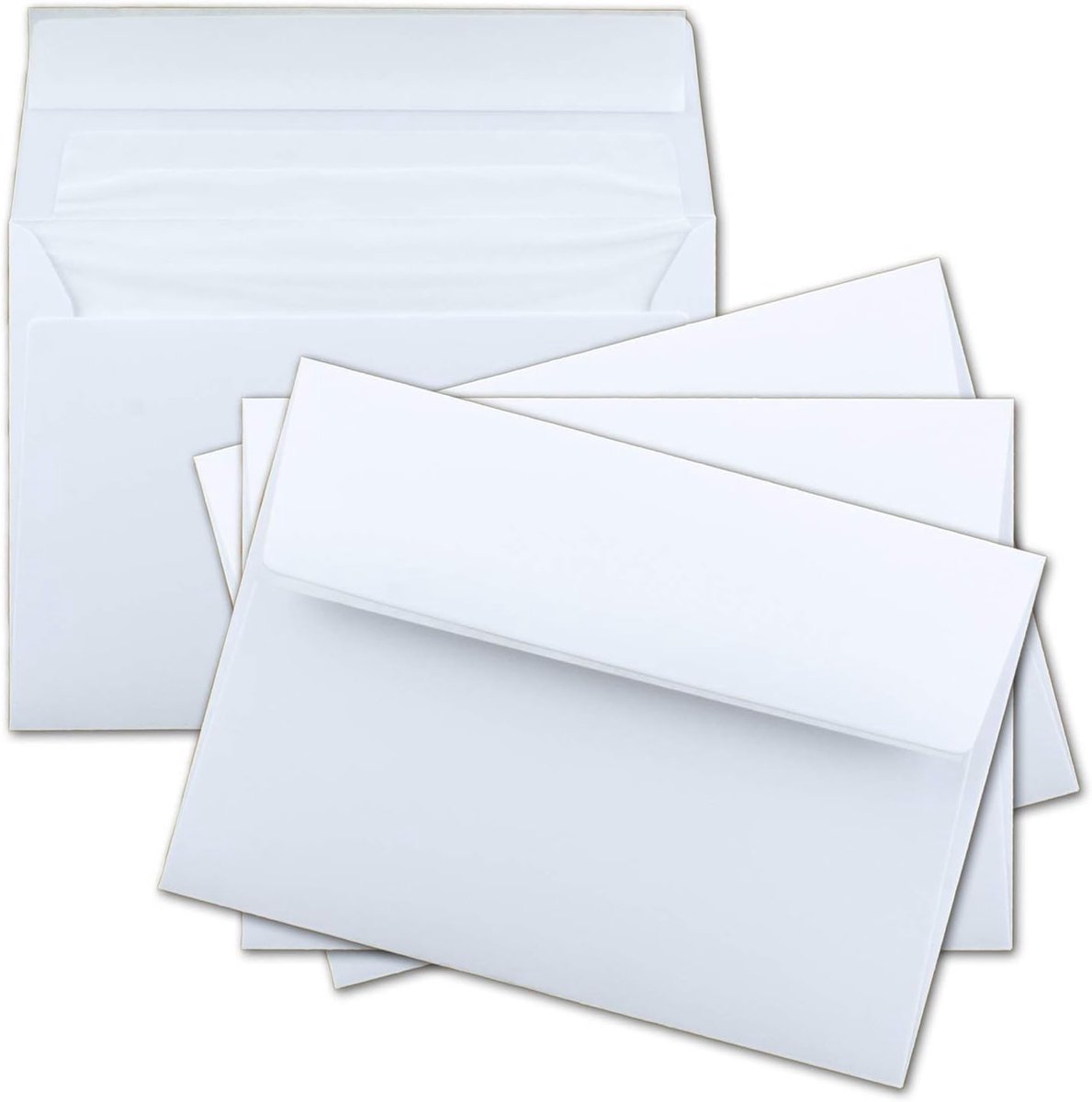 75 x C6, wit, gevoerd met witte zijden voering, 11,4 x 16,2 cm, voor