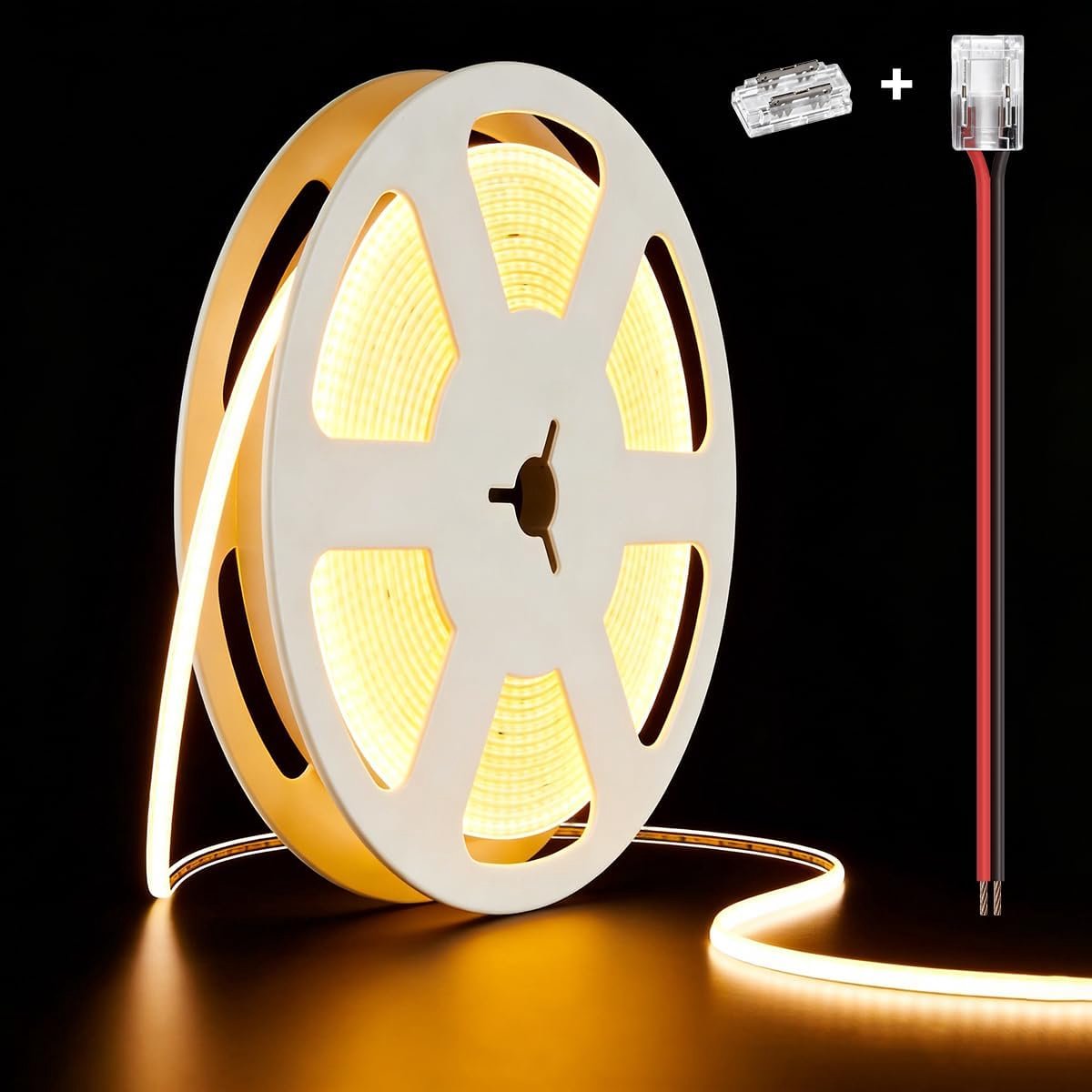 Ledstrip, 12 V, warmwit, 2700 K, 2,5 m, 400 leds/m, CRI90 + dimbaar, zelfklevend, lichtstrip, strip, strip, ketting
