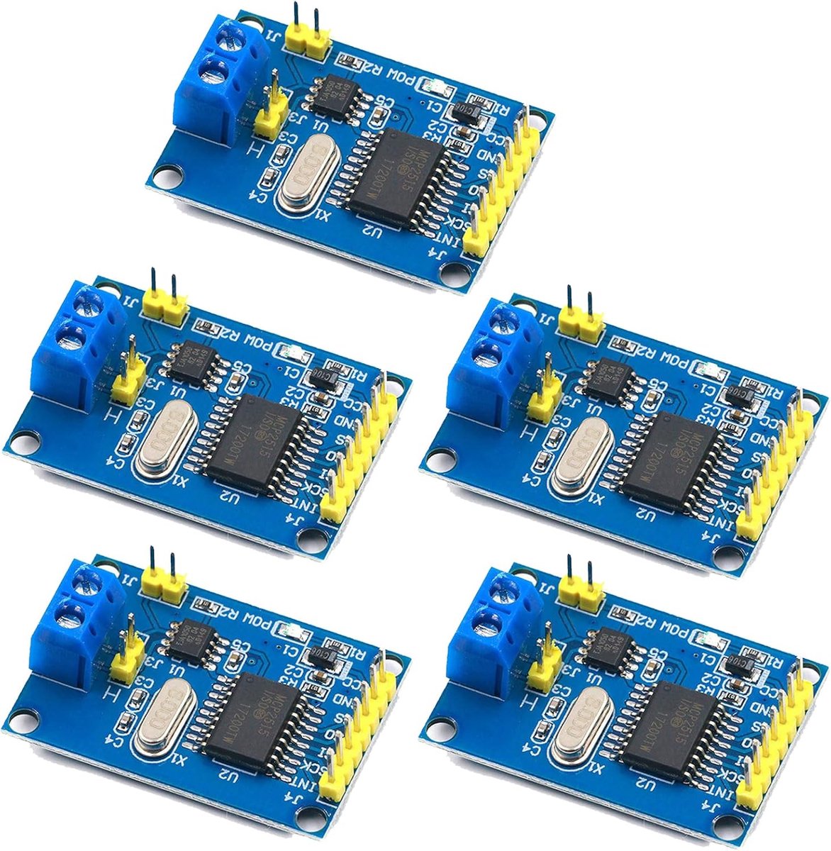5 stuks CAN-bus Shield MCP2515 bus modules SPI protocol voor Arduino SCM 51 MCU ARM controller met TJA1050 DC 5 V voeding converter development board