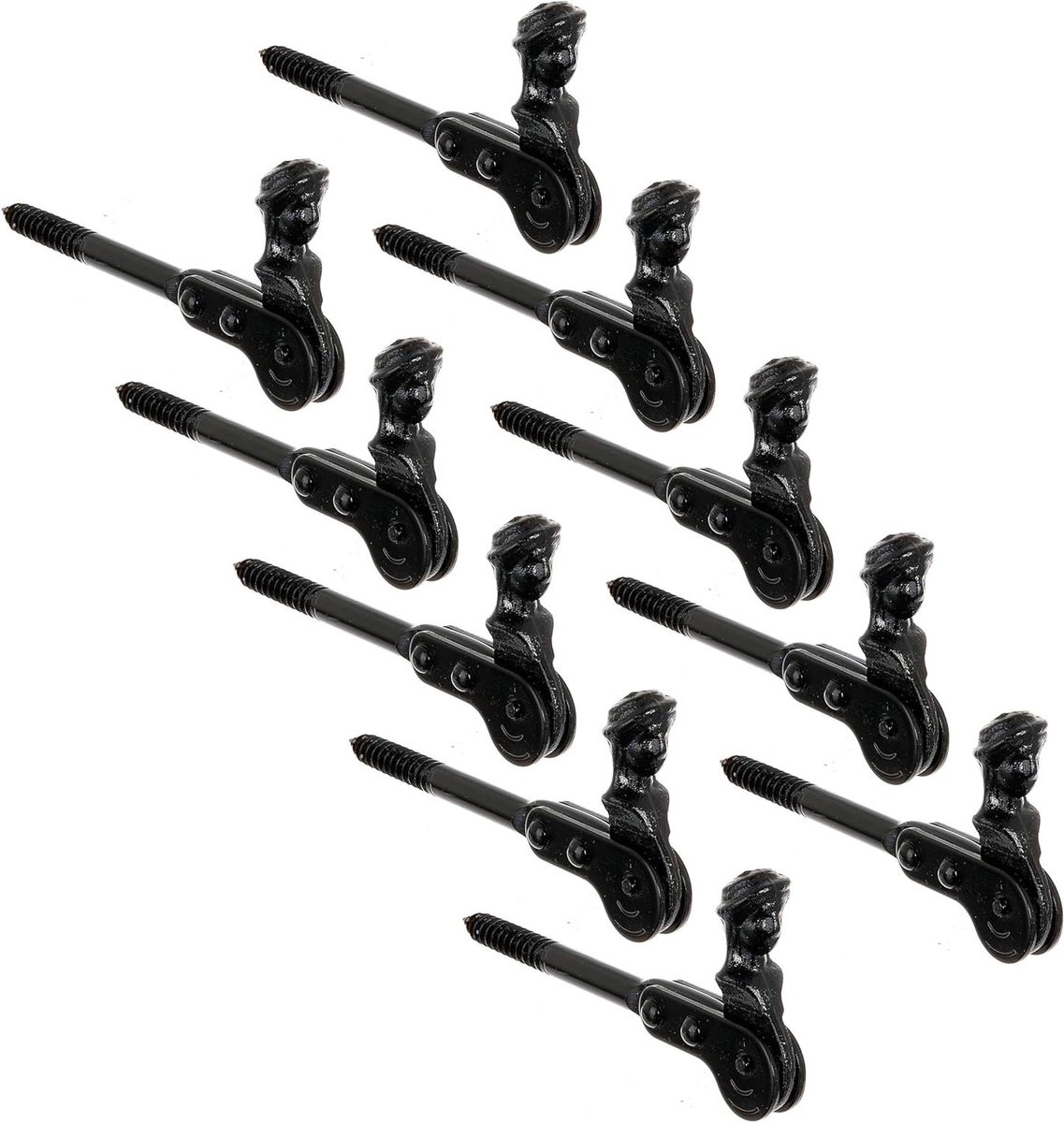 Deurstopper Herderskop - Rolluikstopper Metaal - Rolluiken Bevestigen - Corrosiebestendige Lak - 126.5 mm - Zwart