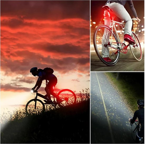 Oplaadbaar LED Fietslampen Set - Voor- & Achterlicht - Waterdicht - voor Veiligheid & Nachtfietsen — afbeelding 2