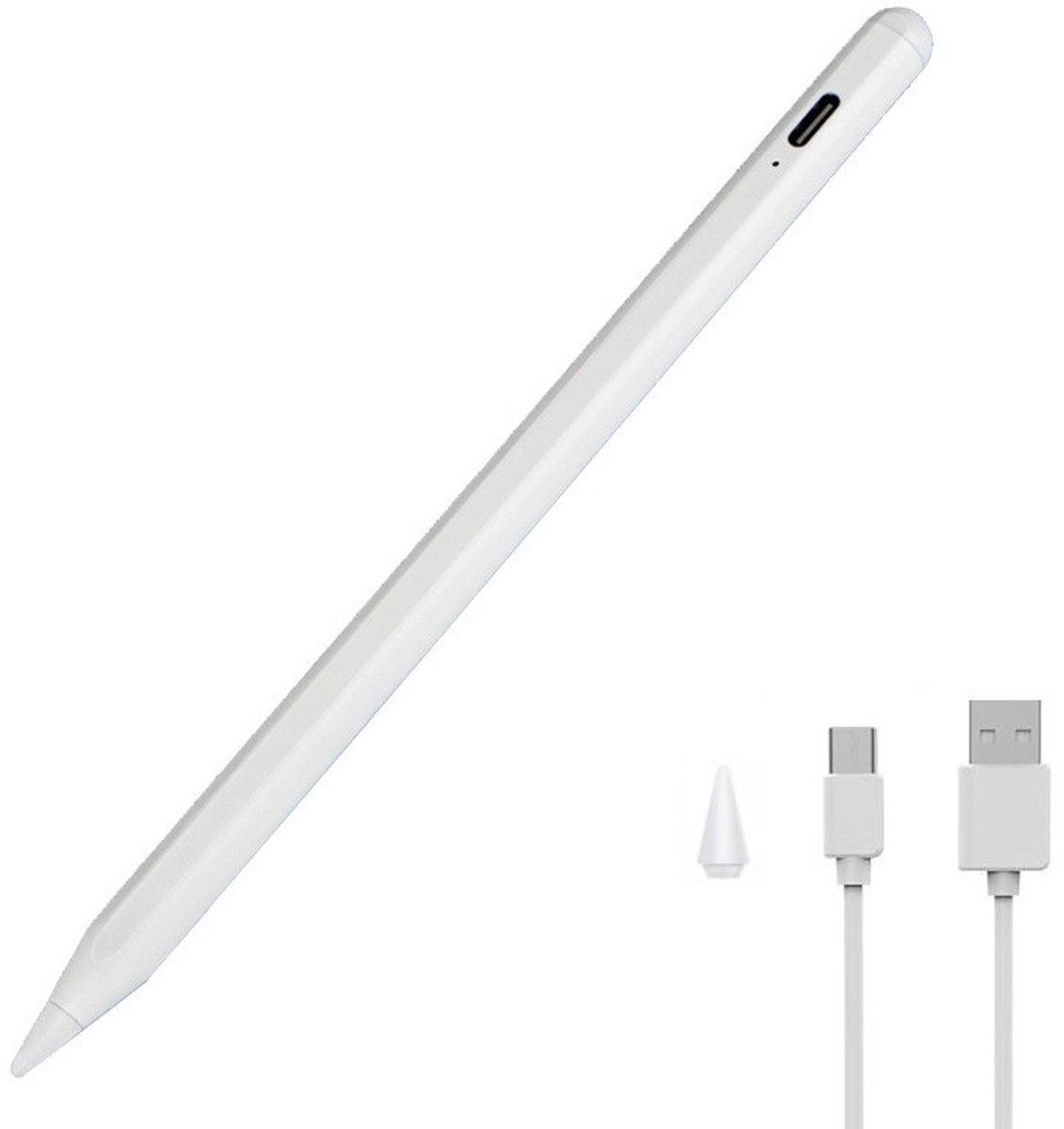 Oplaadbare styluspen met dunne punt 1,45 mm Wit