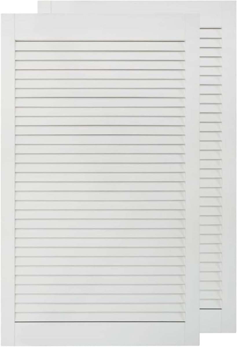 Lamellendeuren - Kastdeuren Hout - Luchtcirculatie Verbeteren - Handgemaakt Massief Grenenhout - 993 x 494 cm - Wit