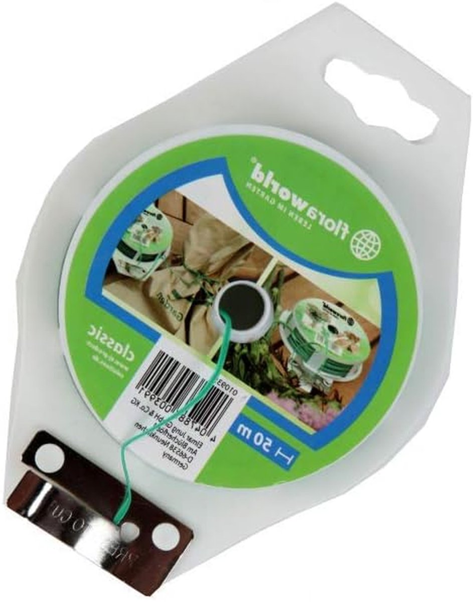Vlakke Binddraad - Bindband Tuin - Planten Steunen - Met Draadinleg - 50 m - Groen