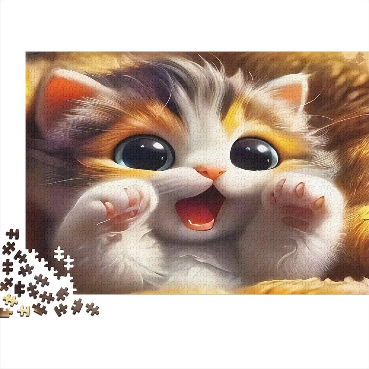 Katten Puzzel - Dierenpuzzel Volwassenen - Ontspanning Thuis - 1000 Stukjes - 38 x 26 cm - Stijl 1