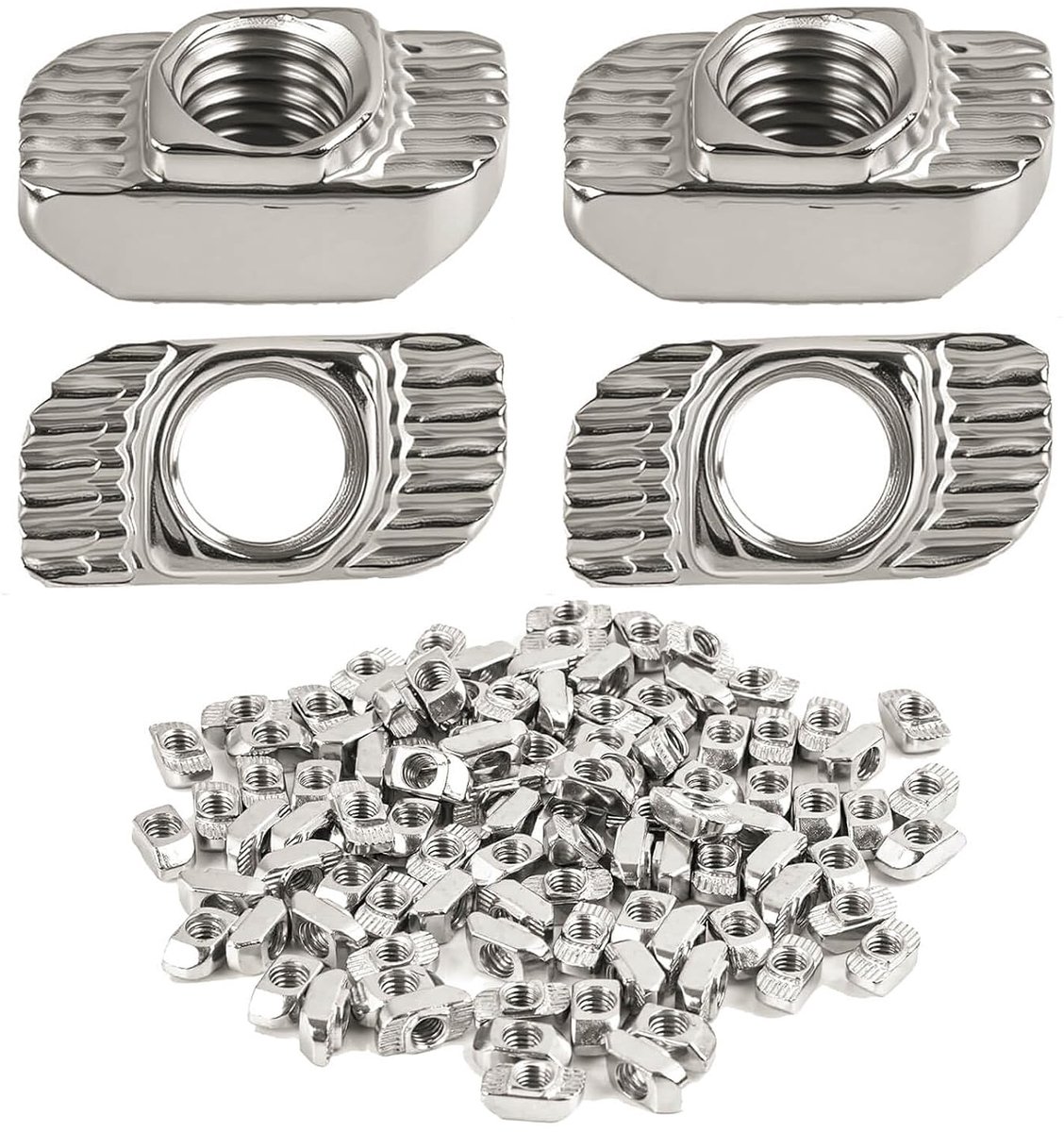 100 stuks groefstenen M8 groef 8 aluminium profiel 30x30 accessoires, T-groefsteen, koolstofstaal vernikkeld