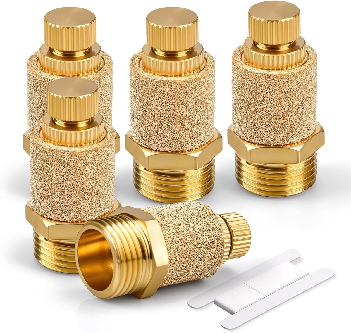 5 stuks lucht pneumatische dempers, 1/8 “buitendraad gesinterd messing uitlaat demper demper