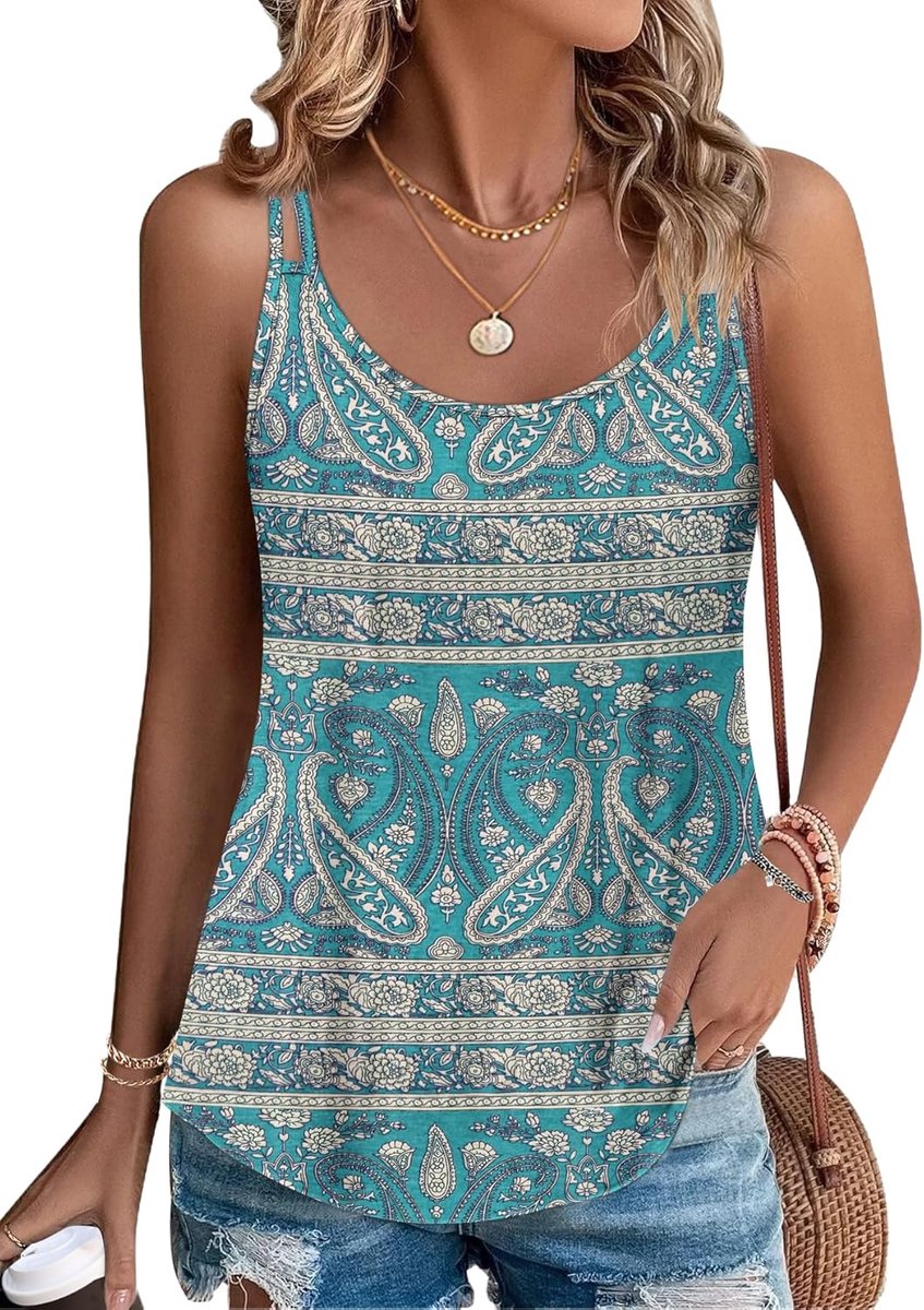 Mouwloze Top voor Dames Zomer Seizoen Dunne Bandjes Ronde Halslijn en Blouse Stijl