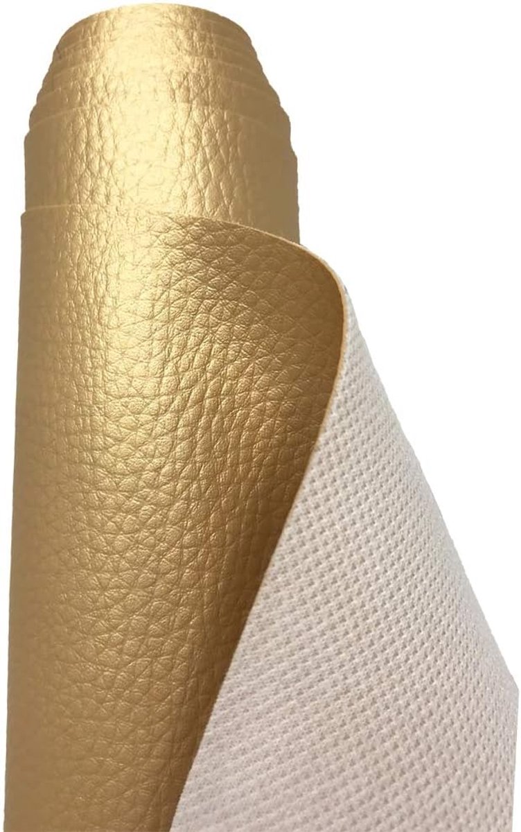 Stof, nepleer, vinyl, waterdicht, materiaal, voor kleding maken, bekleding, tafelkleed, tassen, korte broeken, rokjes, glimmend goud, 1 meter, 100 x 140 cm