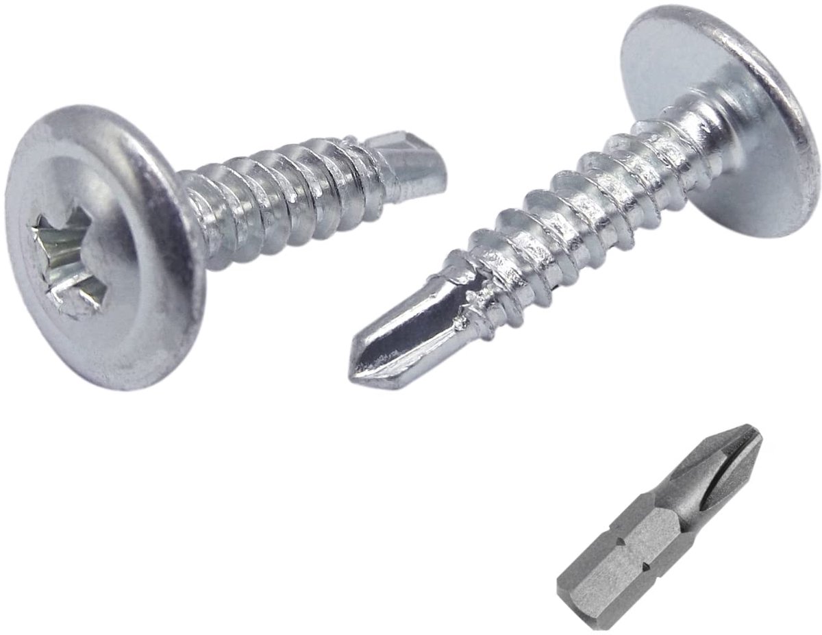(Pack van 300 stuks) verzinkt staal 4,2 x 19 mm schroeven, Phillips gemodificeerde truss hoofd, zelfborende plaatmetalen schroef, zelftappende (300, 4,2 x 19 mm)