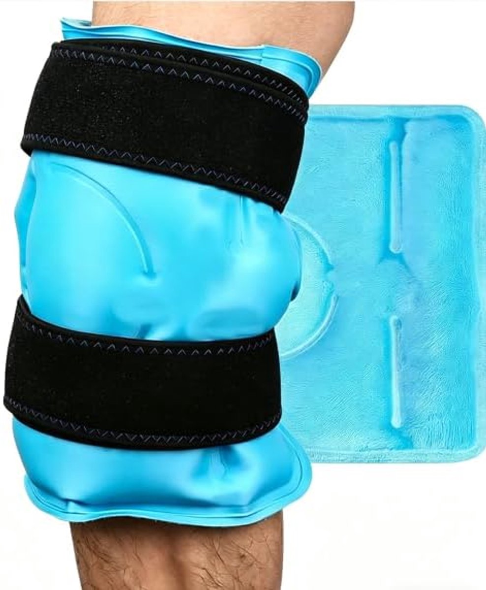 jutyum Herbruikbare kniekoudepads, koud, warm kompres, koelmanchet, elastische koelbandage tegen gewrichtspijn, zwellingen en kneuzingen voor sport en revalidatie