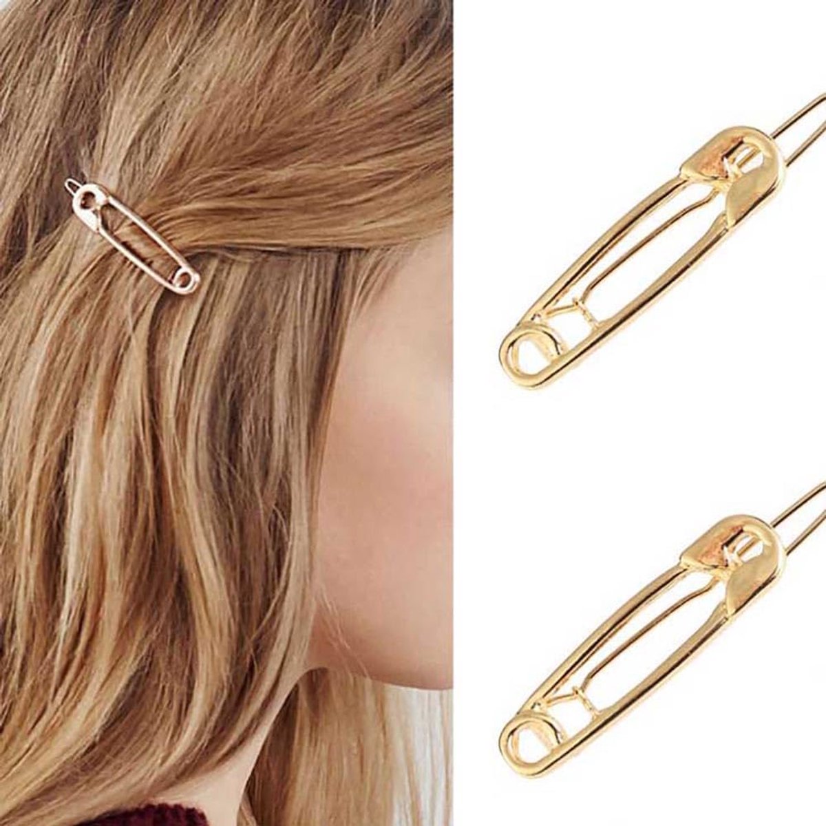 Clips voor haar, gladde haarspelden, haaraccessoires voor vrouwen en meisjes (goud)