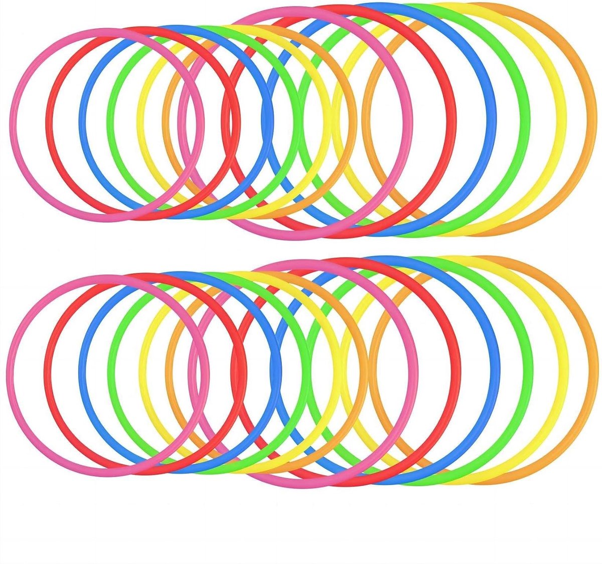 24 stuks werpringen van kunststof voor Toss ringspellen, oefenspellen voor snelheid en behendigheid, feestspelletjes, carnaval, tuin, binnen (14,8/17,5/19,5/21,8 cm)