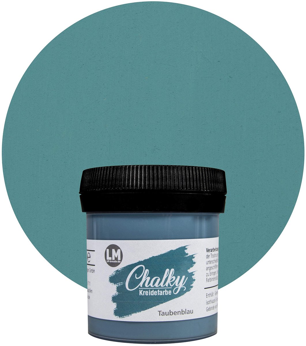 LM-Kreativ Chalky Chalk Paint - krijtverf - Dove Blue duifblauw - 100 ml - matte afwerking