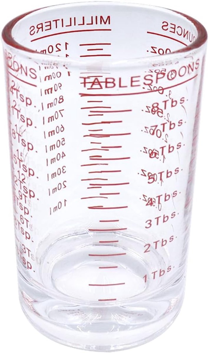 Maatbeker van glas met schaal, Italiaanse espressobeker, 120 ml, voor keuken, bar, wodka, cocktail, tequila