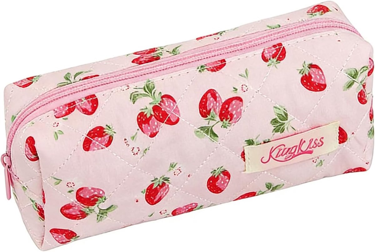 SnelShoppen - Etui Voor Meisjes, Gewatteerde Pennenzak met Strikje, Katoenen Pennenzakje, Grote Capaciteit voor School, Cosmetica en Make-up, Geschikt