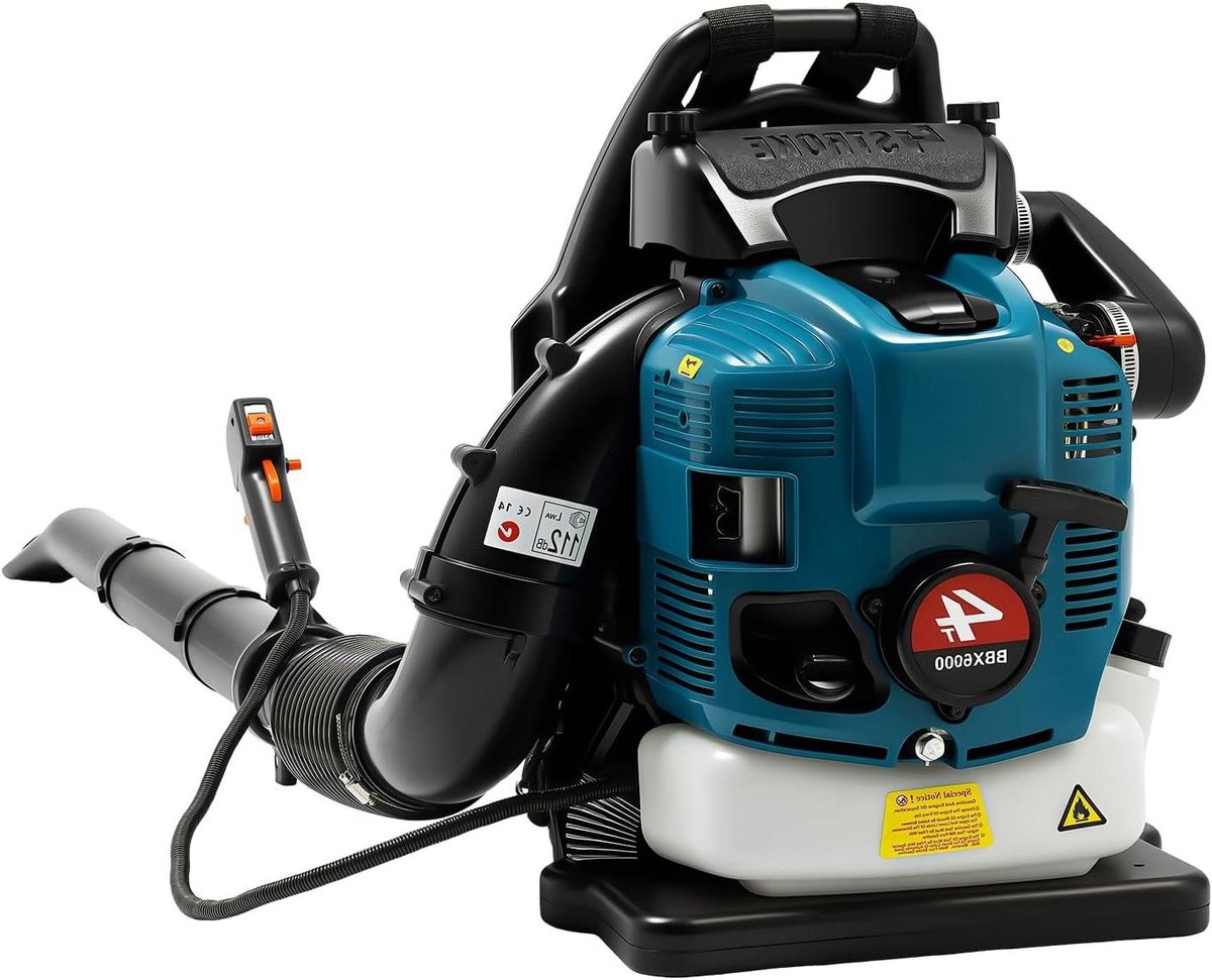 Rugzak Bladblazer - Benzine Bladblazer Tuin - Tuin Reinigen - Krachtige 4-takt Motor - 75.6cc - Blauw