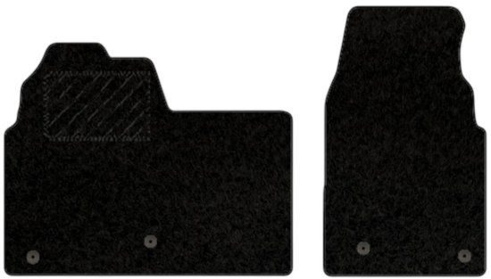 Tapis de sol noirs, 2 pièces, avec œillets de fixation.