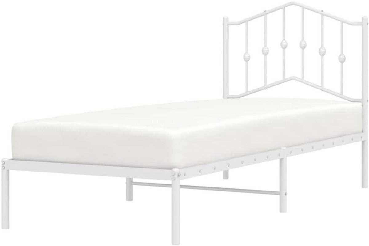 Metalen Bedframe - Ledikant Hoofdbord - Slaapkamer Inrichten - Robuuste Constructie - 80x200 cm - Wit