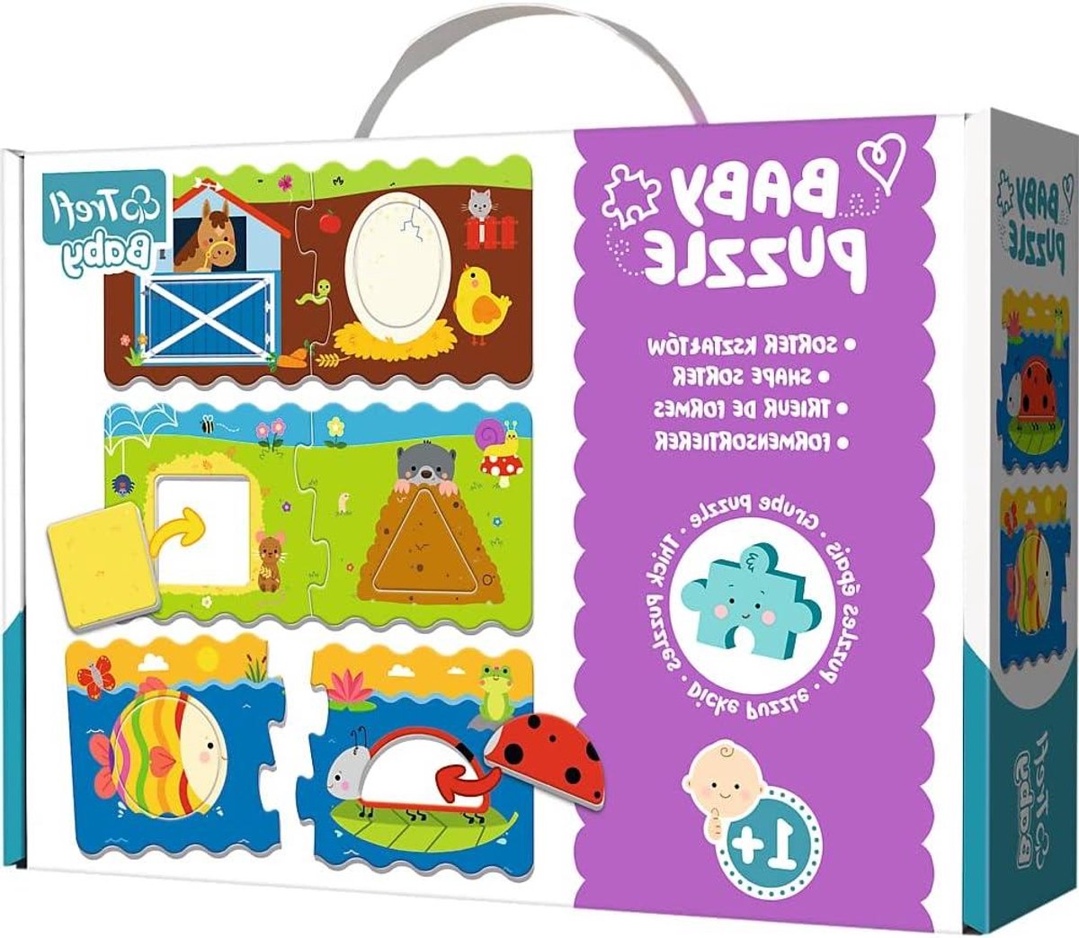 Baby Sorter Puzzel - Houten Speelgoed - Vormen Leren - Grote Dikke Stukken - 27 cm - Multicolor