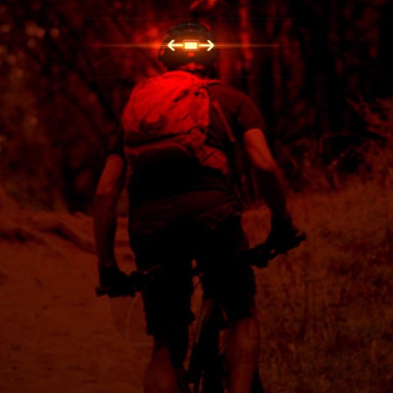 KZQ Draadloze fiets richtingaanwijzer en achterlicht met LED - Waterdicht knipperlicht voor helm en fiets - Blauw — afbeelding 2