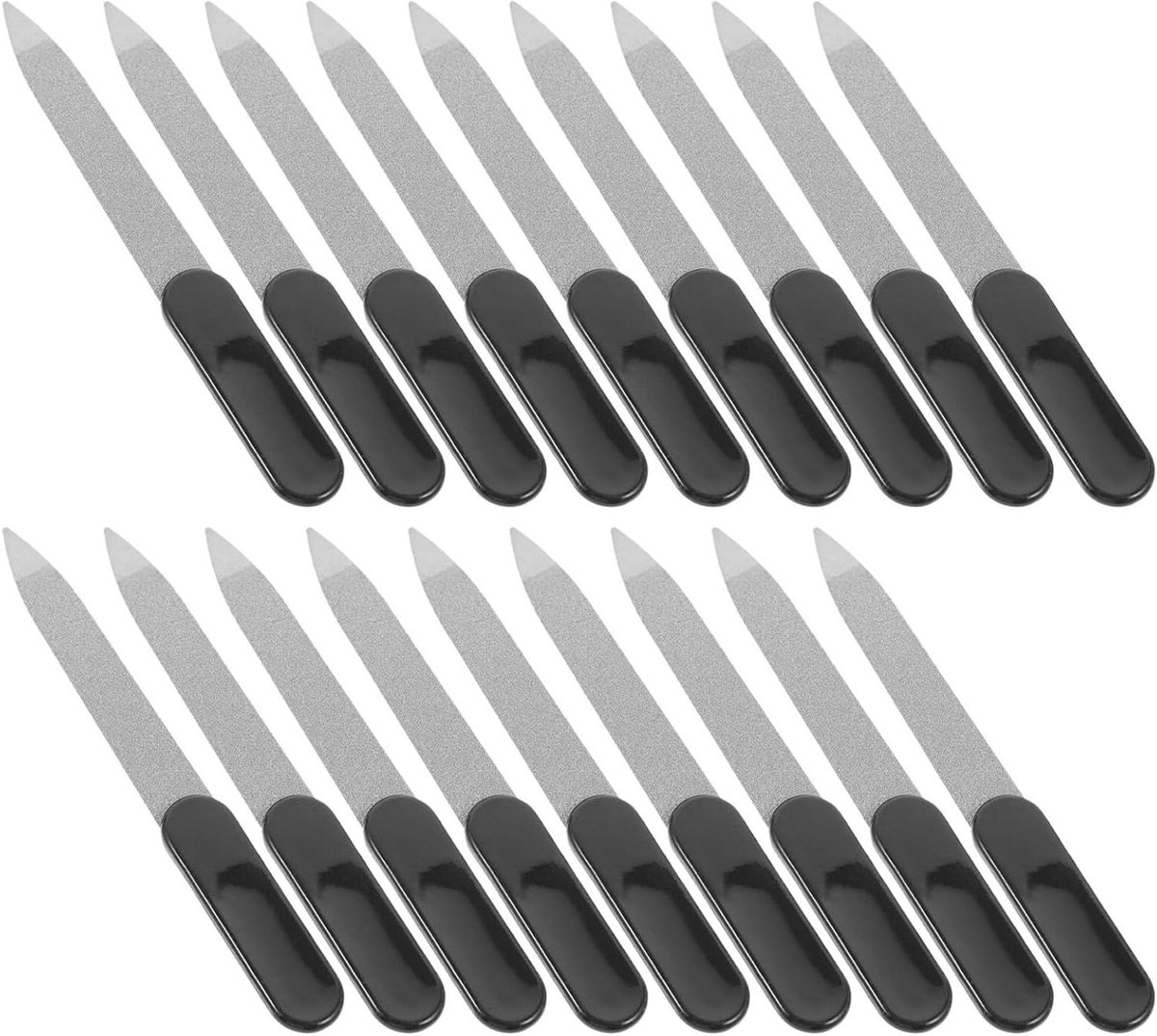 Roestvrijstalen Nagelvijlen - Metalen Vijlen Manicure - Nagels Vormgeven - Dubbelzijdig Verfijnd Oppervlak - 9 cm Lengte - Zwart