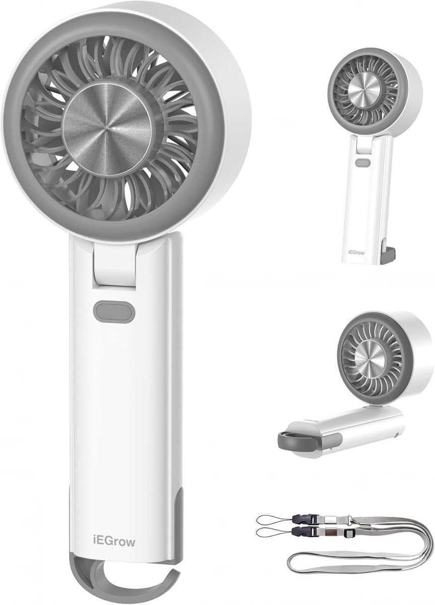Handventilator Wit - Draagbare Mini Ventilator voor Onderweg, Kantoor en Thuis