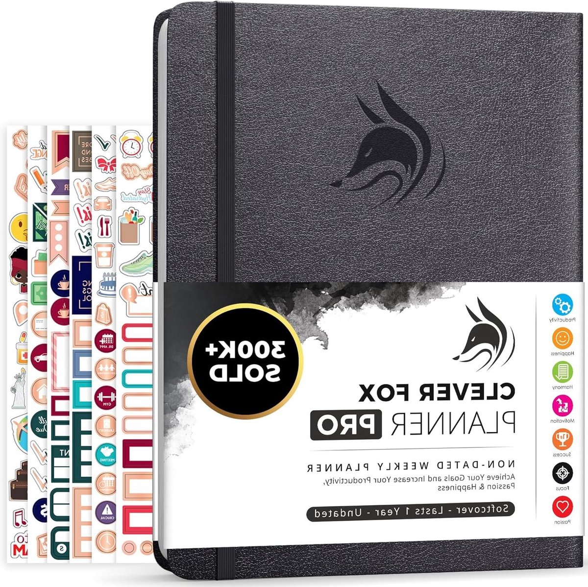 Life Planner - Doelen Organizer - Productiviteit Verhogen - Ongedateerde Lay-outs - A4 Formaat - Zilver Zwart